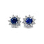 Blue Sapphire & Diamond Cluster Earrings, Circa 1980