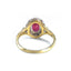 Ruby & Diamond Oval Cluster Ring, Hallmarked London 1996