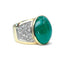 Cabachon Emerald & Diamond Ring, Circa 1970