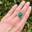 Cabachon Emerald & Diamond Ring, Circa 1970