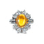 Fire Opal & Diamond Cluster Ring, Circa 1970