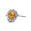 Fire Opal & Diamond Cluster Ring, Circa 1970