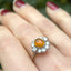 Fire Opal & Diamond Cluster Ring, Circa 1970