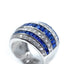 Sapphire & Diamond 7 Row Bombe Ring, Circa 1980