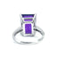 Amethyst Solitaire & Diamond Ring, Circa 2000