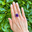 Amethyst Solitaire & Diamond Ring, Circa 2000
