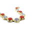 Cabachon Coral and Diamond Panel Bracelet, Circa 1980