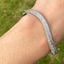 Baguette & Brilliant Cut Diamond 3 Row Wave Bangle, Circa 2000