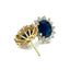 Oval Sapphire & Diamond Cluster Earrings, Circa 1980