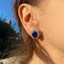 Oval Sapphire & Diamond Cluster Earrings, Circa 1980