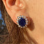 Oval Sapphire & Diamond Cluster Earrings, Circa 1980