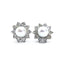 Cultured Pearl and Diamond Cluster Earrings, Circa 1980