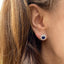 Blue Sapphire & Diamond Cluster Earrings, Circa 1980