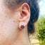 Ruby & Diamond Cluster Stud Earrings, Circa 1960