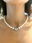 South Sea Pearl Necklace Set with Diamond Heart Pendant