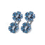 Blue Topaz & Diamond Drop Flower Earrings, Circa 1990