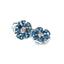 Blue Topaz & Diamond Drop Flower Earrings, Circa 1990