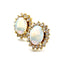 Opal & Diamond Cluster Stud Earrings, Circa 1975