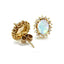 Opal & Diamond Cluster Stud Earrings, Circa 1975