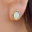 Opal & Diamond Cluster Stud Earrings, Circa 1975