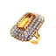 Rare Imperial Topaz & Diamond Cocktail Ring, Circa 1965