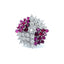 Ruby & Diamond Catherine Wheel Cluster Ring, Hallmarked London 1980