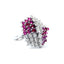 Ruby & Diamond Catherine Wheel Cluster Ring, Hallmarked London 1980