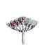 Ruby & Diamond Catherine Wheel Cluster Ring, Hallmarked London 1980