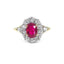 Ruby & Diamond Oval Cluster Ring, Hallmarked London 1996