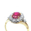Ruby & Diamond Oval Cluster Ring, Hallmarked London 1996