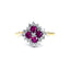 Ruby & Diamond Cluster Ring, Hallmarked London 1975