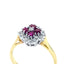 Ruby & Diamond Cluster Ring, Hallmarked London 1975