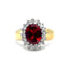 Oval Garnet & Diamond Cluster Ring, Circa 1980