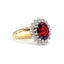 Oval Garnet & Diamond Cluster Ring, Circa 1980
