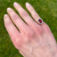 Oval Garnet & Diamond Cluster Ring, Circa 1980