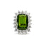Green Tourmaline & Diamond Cocktail Ring, Hallmarked Birmingham 1990
