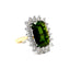Green Tourmaline & Diamond Cocktail Ring, Hallmarked Birmingham 1990