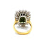 Green Tourmaline & Diamond Cocktail Ring, Hallmarked Birmingham 1990