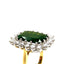 Green Tourmaline & Diamond Cocktail Ring, Hallmarked Birmingham 1990