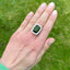 Green Tourmaline & Diamond Cocktail Ring, Hallmarked Birmingham 1990