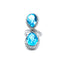Blue Topaz and Diamond Up Finger Ring, Circa 2000