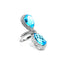 Blue Topaz and Diamond Up Finger Ring, Circa 2000