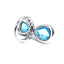 Blue Topaz and Diamond Up Finger Ring, Circa 2000