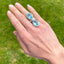 Blue Topaz and Diamond Up Finger Ring, Circa 2000