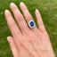 Art Deco Oval Sapphire & Diamond Cluster Ring, Circa 1930
