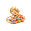 Pear Shape Coral & Diamond Cross Over Ring, Circa 1970