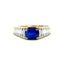 Sapphire Solitaire And Baguette Diamond Ring, Circa 1980
