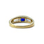 Sapphire Solitaire And Baguette Diamond Ring, Circa 1980