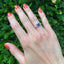Sapphire Solitaire And Baguette Diamond Ring, Circa 1980