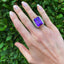 Amethyst Diamond & Tsavorite Garnet Bombe Ring, Circa 2000
